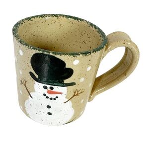 THREE RIVERS POTTERY Tan Snowman Mug